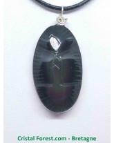 Collier Pierre Obsidienne Arc-en-Ciel 16mm - Bijou Neuf Avec étiquettes, Marque OxcmoBijoux