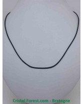 Cordon 53 cm en cuir lisse avec fermoir argenté