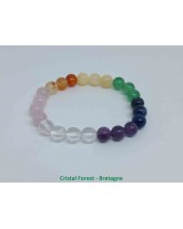 Bracelet boule 8mm - 7 chakras
