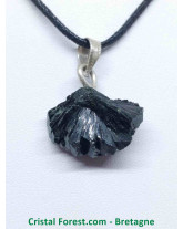 Epidote Cristalisée - Pendentif Pierre Brute - Bélière Argent
