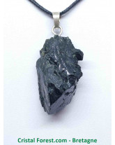 Epidote Cristalisée - Pendentif Pierre Brute - Bélière Argent