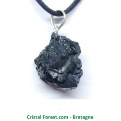 Epidote Cristalisée - Pendentif Pierre Brute - Bélière Argent