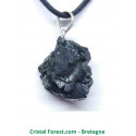 Epidote Cristalisée - Pendentif Pierre Brute - Bélière Argent