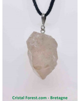 Topaze - Cristal Terminé - Pendentif Pierre Brute Bélière Argent