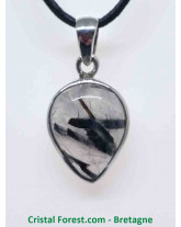 Quartz / Tourmaline noire - Pendentifs Bélière Sertis Argent 