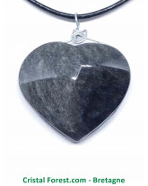 Obsidienne Argentée - Pendentif Bélière Argent - Cerclé Argent