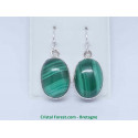 Malachite - Boucles d'Oreilles Argent - Fermoir Crochet