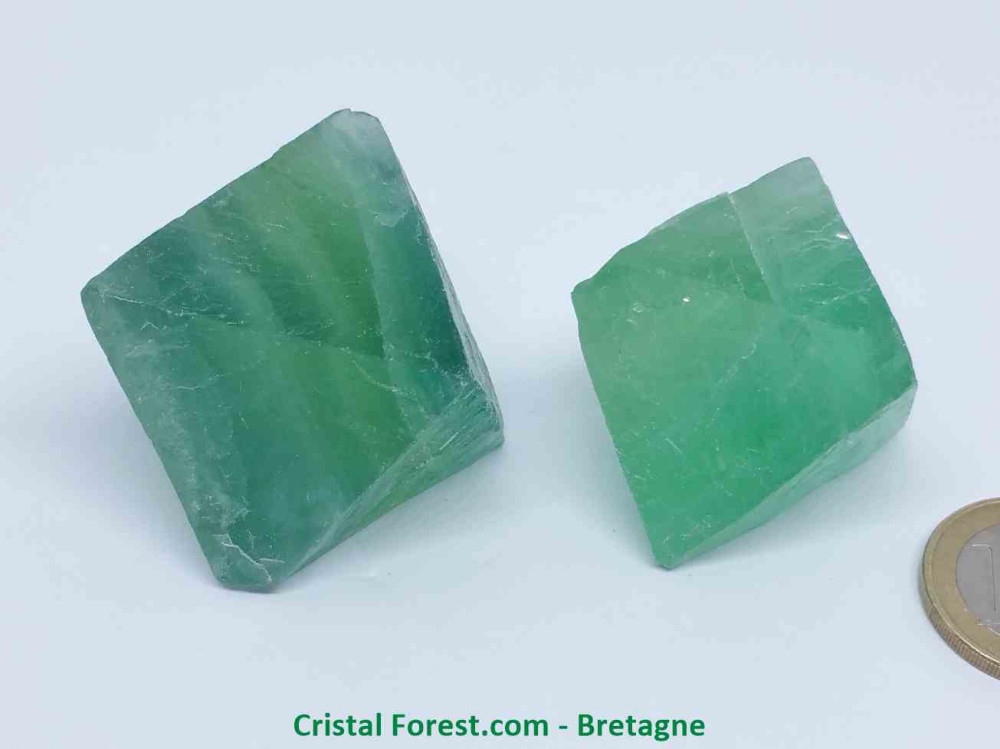 50 grammes Pierres brutes octaèdres de fluorite verte - 1 à 2 cm ou fluorine 