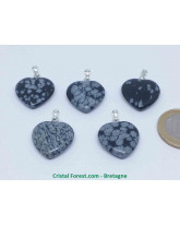 Obsidienne Flocon de Neige - Pendentif Coeur
