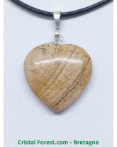 Jaspe Paysage - Pendentif Coeur