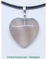Agate du Botswana - Pendentif Coeur