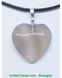 Agate du Botswana - Pendentif Coeur