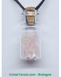 Quartz Rose - Pendentif Fiole