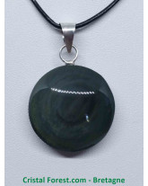 Obsidienne Mentogochol (Manta Huichol) - Pendentifs Cerclé - Bélière métal