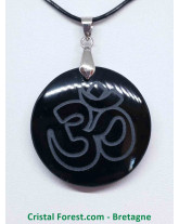 Obsidienne noire - Pendentif Rond Ôm