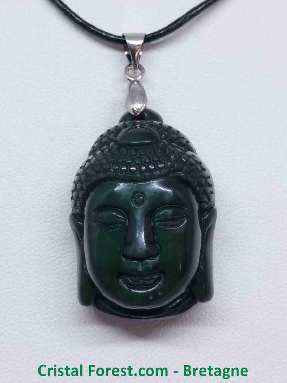 Obsidienne - Pendentif Bélière Bouddha