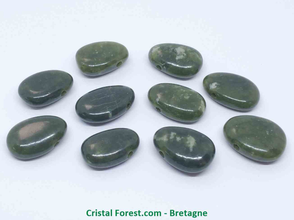Jade Néphrite - Pendentif pierre percée
