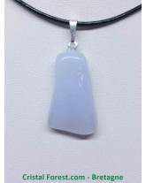 Calcédoine Bleue - Pendentif Pierre Percée