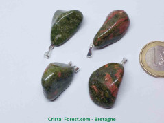 Unakite (Epidote) - Pendentif Pierre Roulée