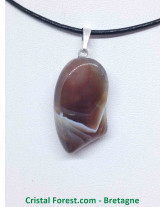 Agate Botswana - Pendentif Pierre roulée