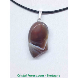 Agate Botswana - Pendentif Pierre roulée