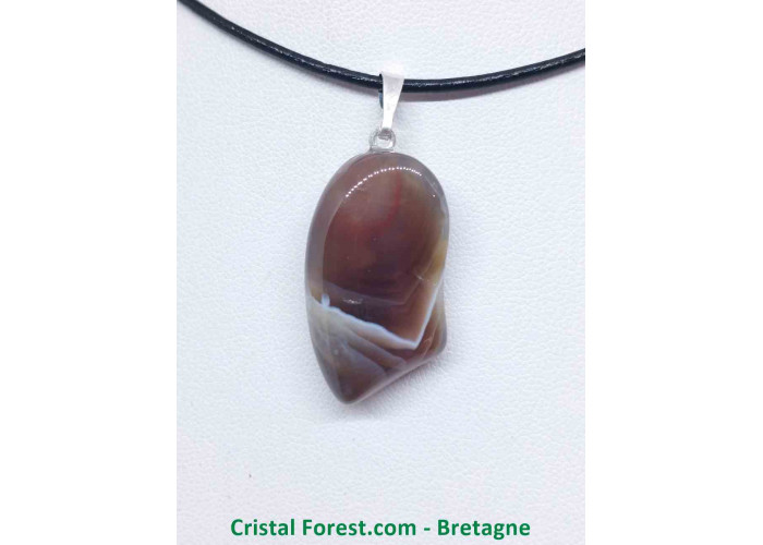 Agate Botswana - Pendentif Pierre roulée