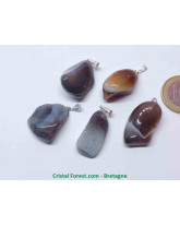 Agate Botswana - Pendentif Pierre roulée
