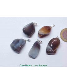 Agate Botswana - Pendentif Pierre roulée