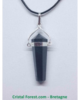 Shungite - Pendentif Bi terminé - Plaqué argent