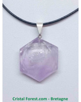 Améthyste -  Pendentif Héxagonal