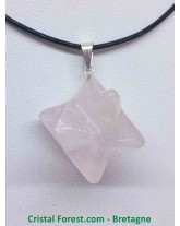 Quartz Rose - Pendentif Merkabah