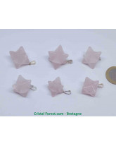 Quartz Rose - Pendentif Merkabah