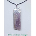 Lépidolite - Pendentif Pierre Brute Plate