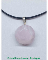 Quartz Rose - Pendentif Dodécaèdre