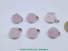 Quartz Rose - Pendentif Dodécaèdre