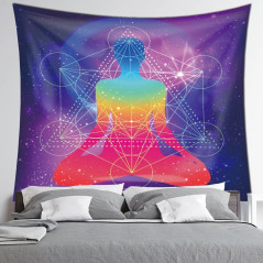 Tentures murales - 7 Chakras, Bouddha et OM (Aum)