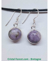 Charoïte - Boucles d'oreille Argent