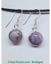 Charoïte - Boucles d'oreille Argent