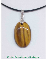 Oeil de tigre - Pendentif bélière Argent