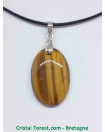 Oeil de tigre - Pendentif bélière Argent