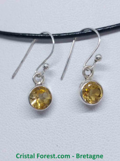 Citrine Naturelle - Boucles d'Oreilles Argent