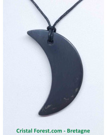Shungite - Pendentif croissant de lune