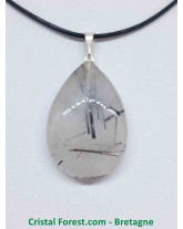 Quartz et Tourmaline noire - Pendentifs bélière 