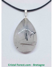 Quartz et Tourmaline noire - Pendentifs bélière 