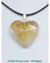 Citrine Chauffée - Pendentif Coeur