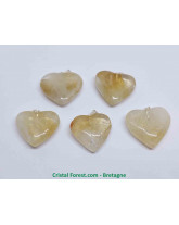 Citrine Chauffée - Pendentif Coeur