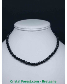 Collier Spinelle noire - Boules 8 mm