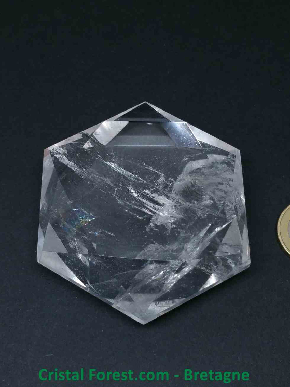 Cristal de roche -  Sceau de Salomon Grand modèle (hexagramme)