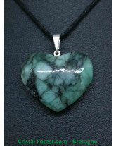 Emeraude (béryl vert) - Pendentif Coeur