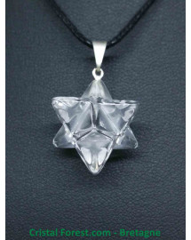 Pendentif Merkabah Cristal de roche 2cm